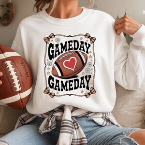 🏈  Football Game day sweatshirt  White New S M L XL